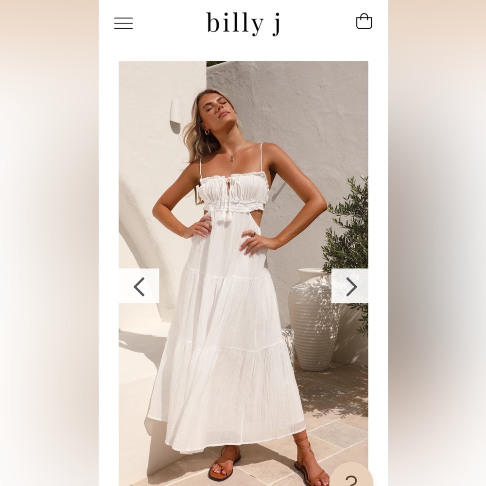 NWT Billy J White Vella Midi Dress